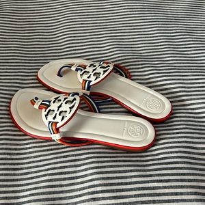 Tory Burch white flat sandals